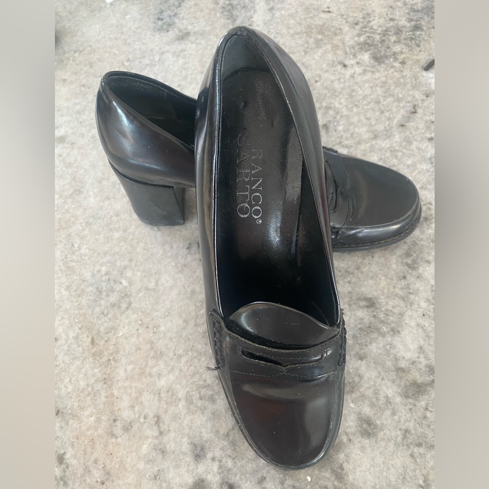 Franco Sarto Black Heeled Loafers -Size 4 M